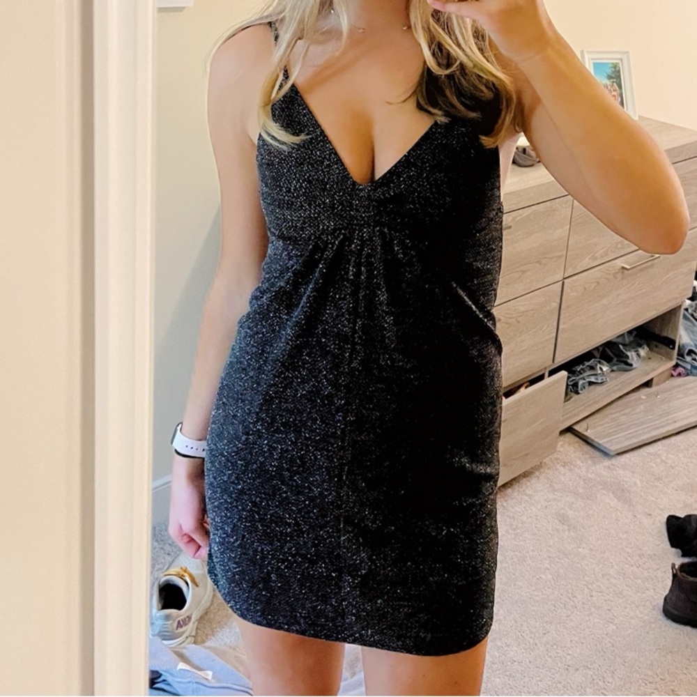 Urban Outfitters Black Sparkle Mini Dress
